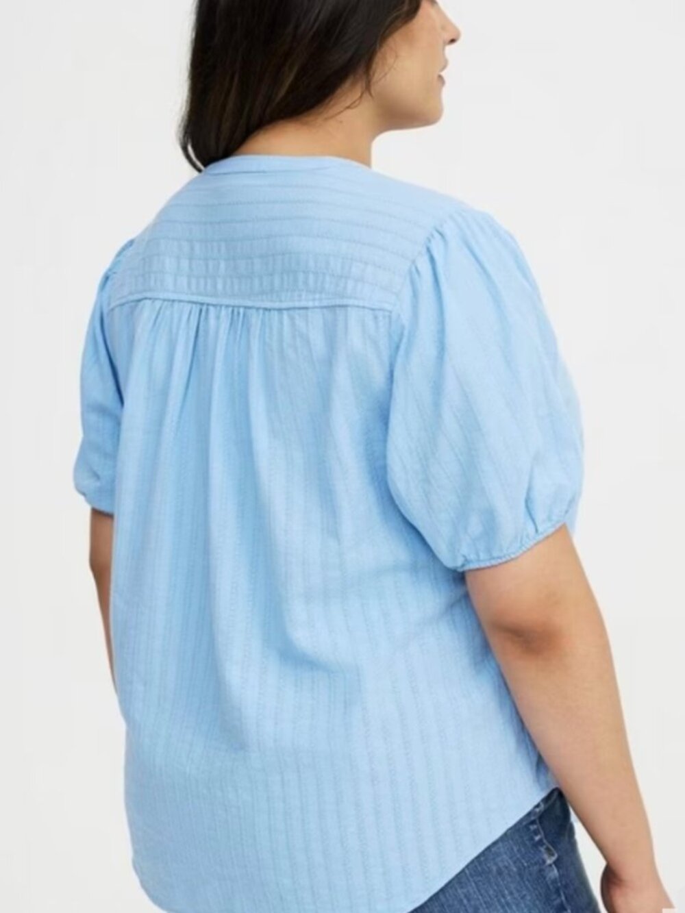 Torrid Puff Sleeve Button Front Top - Picture 2 of 7